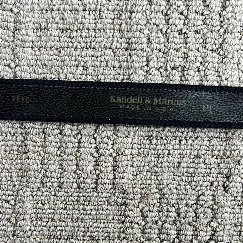 Kandell & Marcus Black Suede Belt with Patterned Detail